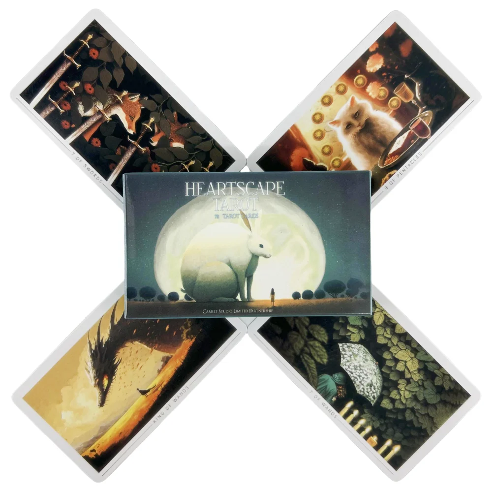 

Animals Rabbit Heart Tarot Cards Board Game Deck Fortune Telling Oracle Cards Divination Family Game Edition For Parties Playing