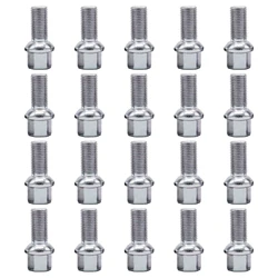 20× Car Wheel Bolts Silver Steel Wheel Accessories Parts For VW Volkswagen Golf Rabbit GTI R32 Polo 9N Tiguan AD1 Audi A2 A3 8P