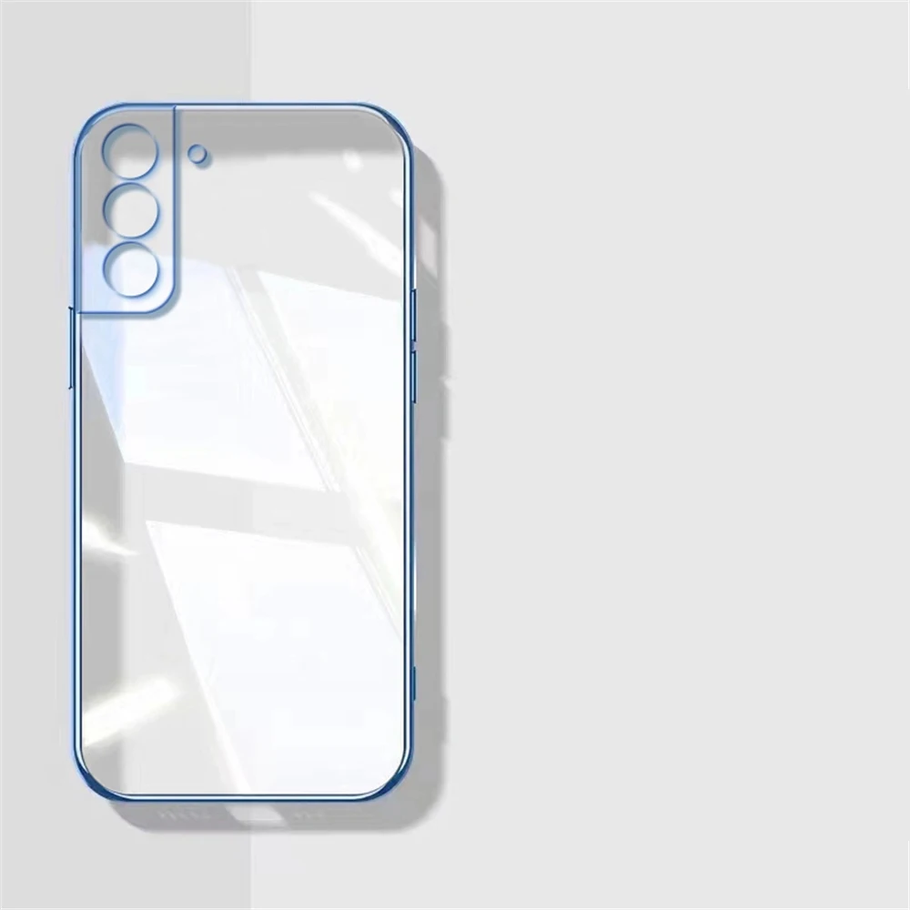 Luxury Plating Transparent Case For Samsung Galaxy S25 S24 S23 S22 S21 Note 20 Ultra Plus S21 S23 S24 FE Soft Silicon Back Cover