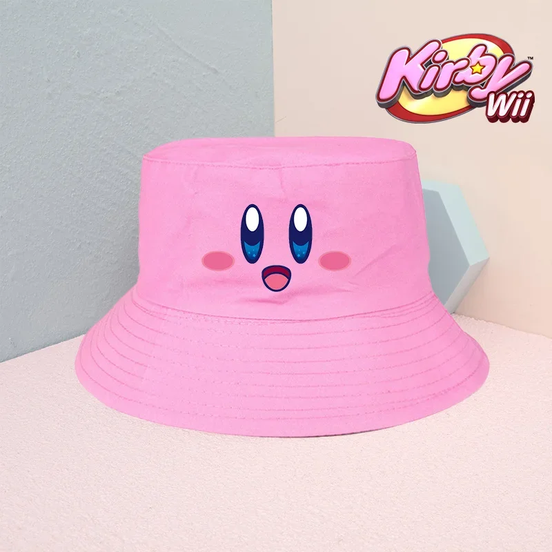 Star Kirby Fisherman Cap Girls' Cute Fashion Travel Bucket Hat Children's Outdoor Sports Leisure Beach Sun Hat Kind Anime Gift