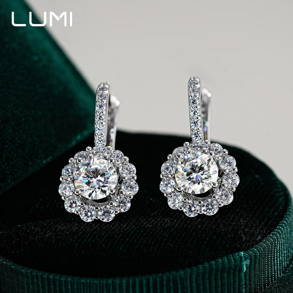 

Изысканные серьги-гвоздики из серебра S925 с подсолнухом, 1 карат, блестящие бриллианты из муассанита для женщин, красивая повседневная одежда