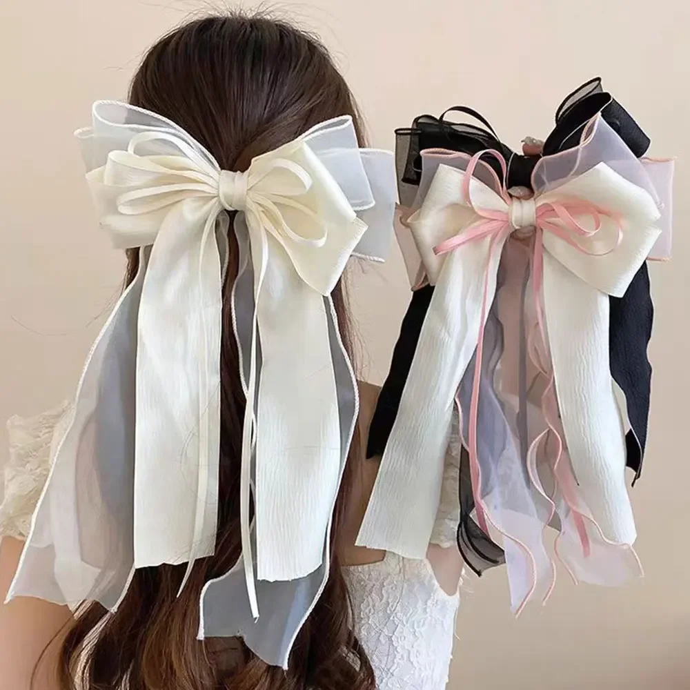 Elegante große Haarspangen mit Spitze und Schleifenband für Frauen und Mädchen, Valentinstag- und Hochzeitsaccessoires – Detail 2