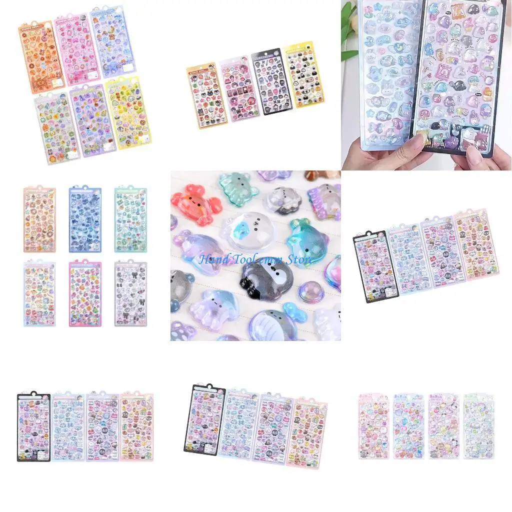 

H37F Cartoon Animal PVC Sticker for Craft Journal Planner Kids Motivational Sticker