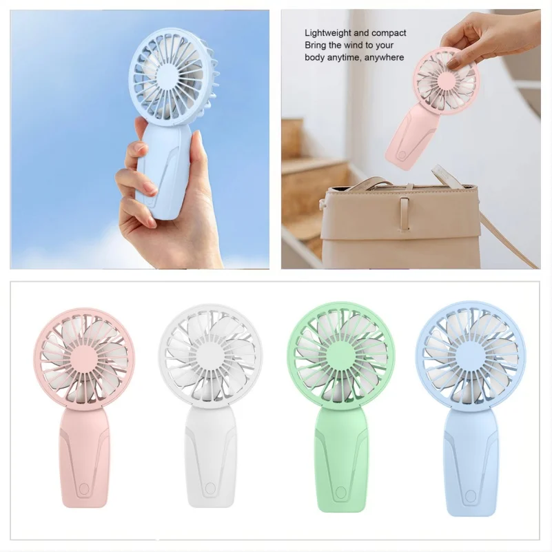Portable Handheld Small Fan ABS Lightweight Cute Appearance USB Rechargeable Mini Fan For On Go Cooling Portable Mini Pocket Fan