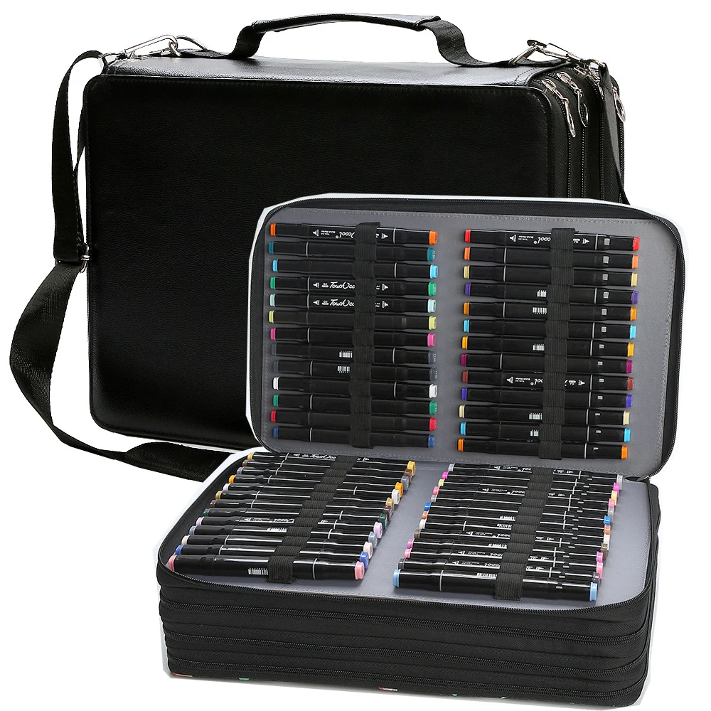 Large Marker Organizer Case for 224 Slots Markers, Marker Storage Bag with Dividers for Paint Markers, Sketch Markers