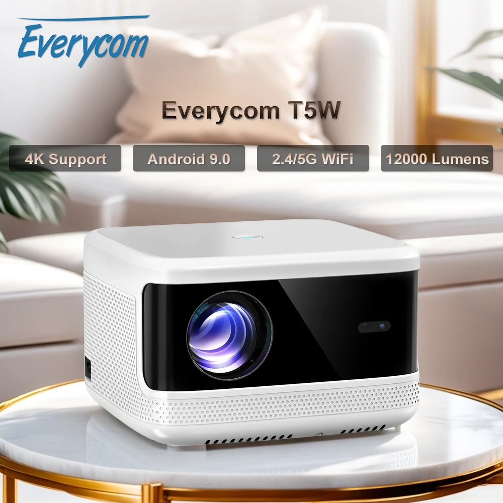 Проектор Everycom T5 Beam 1080P FHD 4K Проектор 12000 люмен Электрический фокус ТВ Smart LED Видео Android 5G WIFI Домашний кинотеатр Проектор Everycom T5 Beam 1080P FHD 4K Проектор 12000 люмен Электрический фокус ТВ Smart LED Видео Android 5G WIFI Домашний кинотеатр