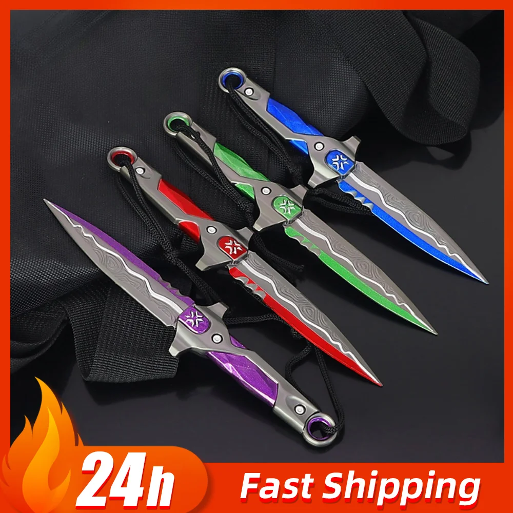 Periféricos de juego Valorant de 18cm/7,80 pulgadas, Funda de cuero Blade of Mercy, modelo de arma de Metal, espada mazorca, artesanía, adorno de escritorio, juguete para regalo