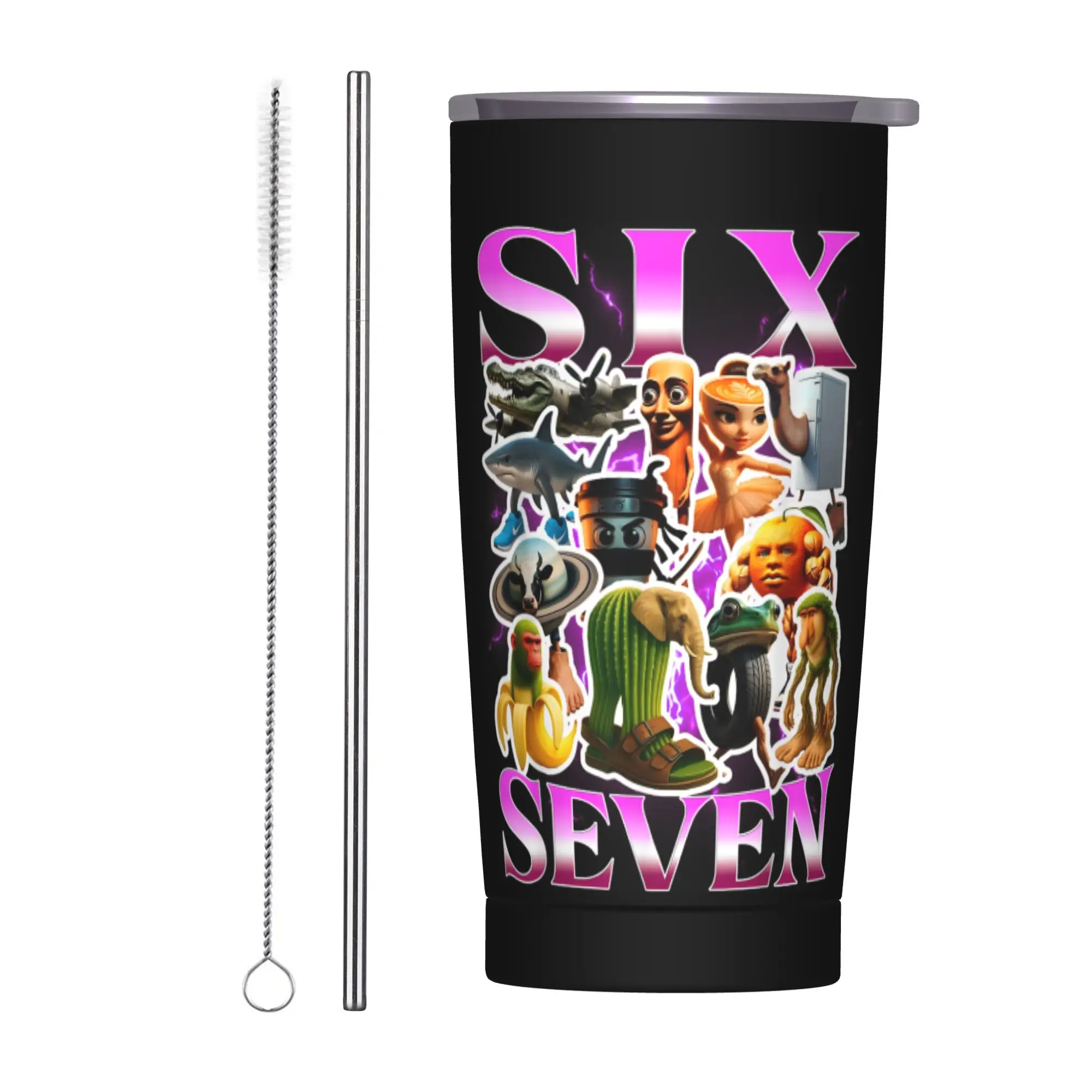 Stainless Steel Tumbler 67 Six Seven Italian Brainrot Thermal Cups  Heat Preservation Hot Drinks Mugs Cup Beach Water Bottle
