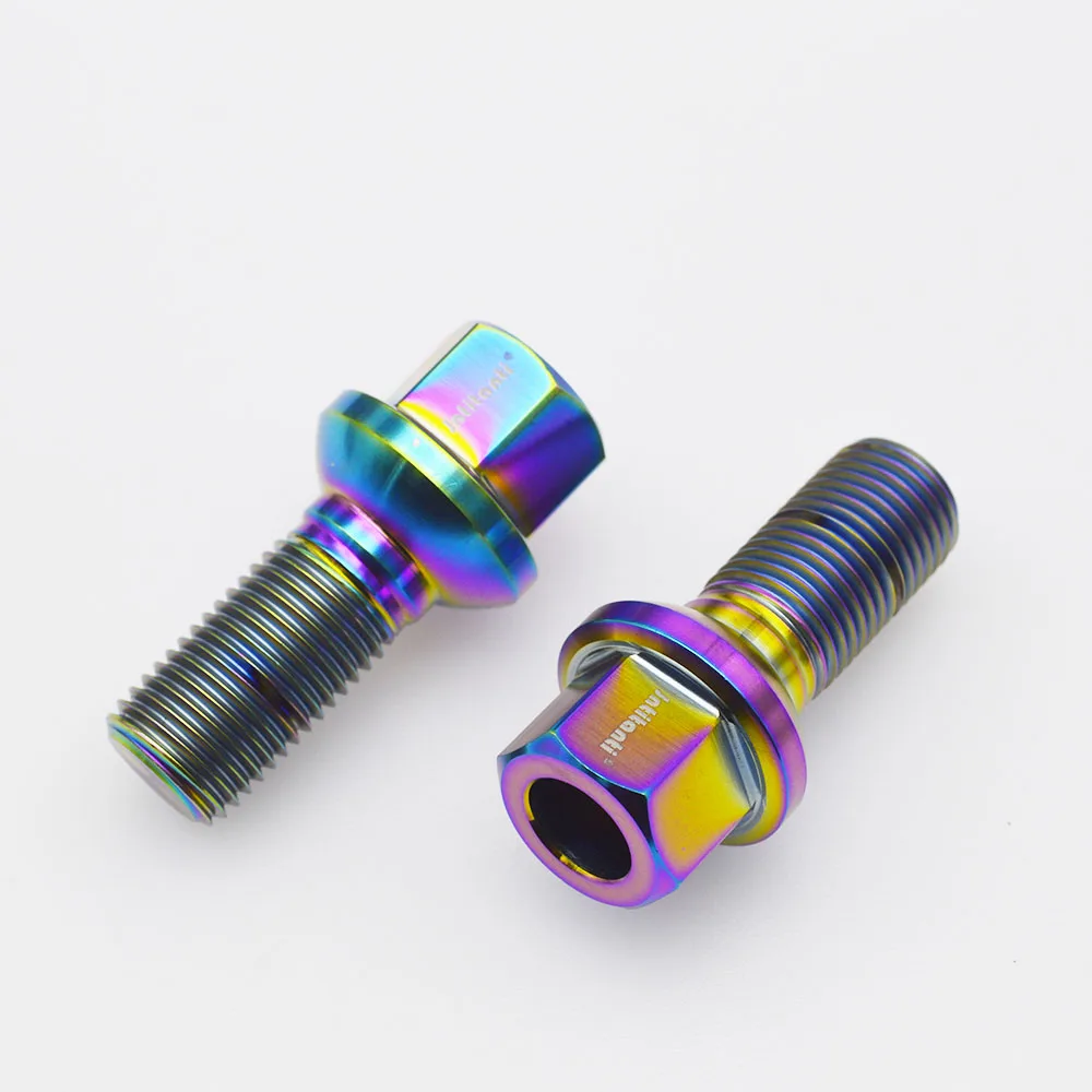 Jntitanti 10.9 Grade Gr.5 titanium Ti-6Al-4V ball seat Wheel Titanium Bolt 10ps/20ps M14*1.5 *28-45mmmm for Mercedes-Benz etc.