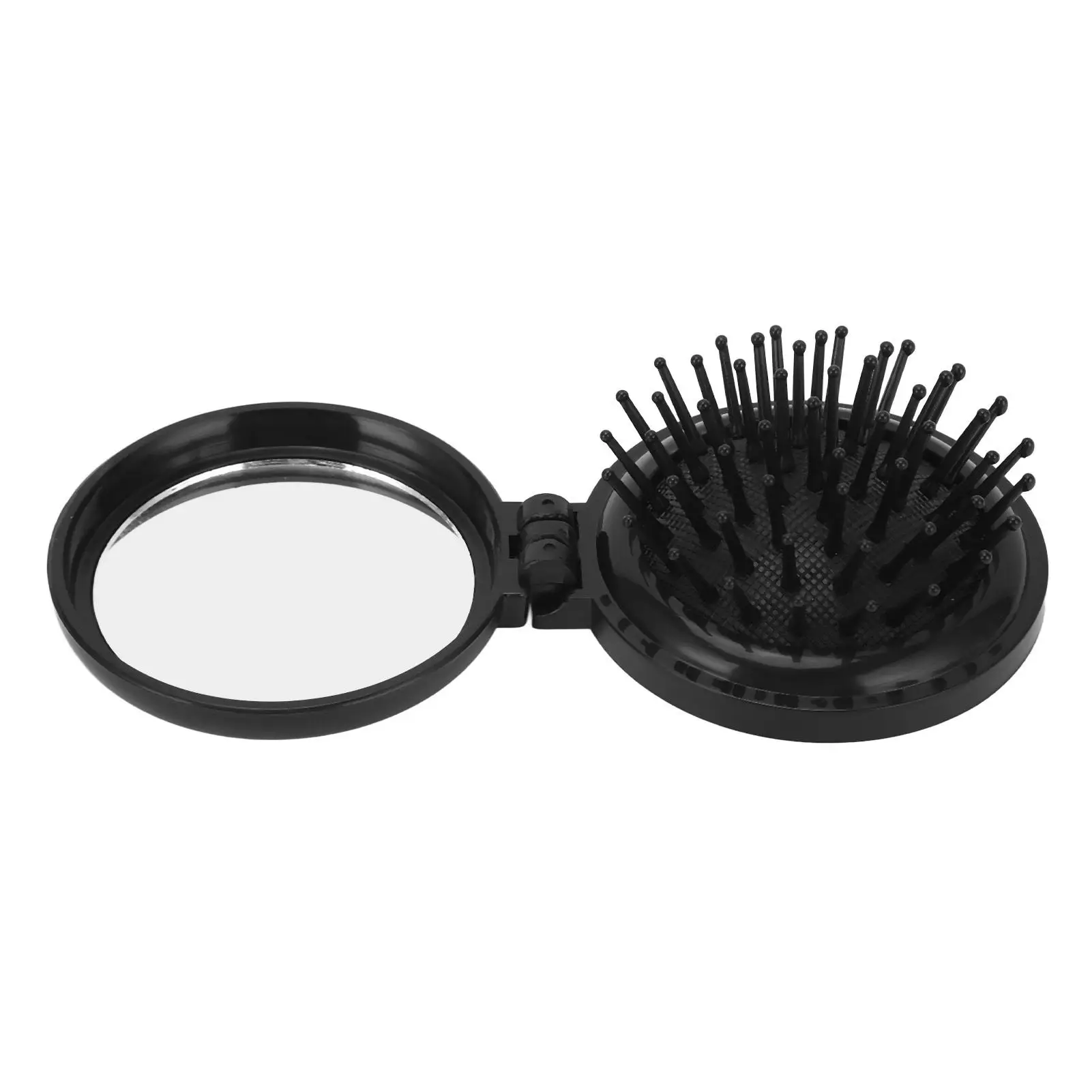 Portable Round Styling Brush with Cushion and Mirror - Perfect for home or Travel - Ergonomic Design for straight Hair