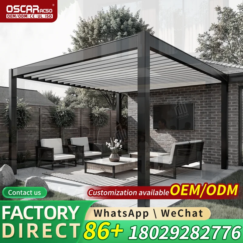 Tailored Smart Retractable Pergola Creative Minimalist Patio Enclosure Similar Sunroom Glass Veranda Backyard Deck Villa Europe