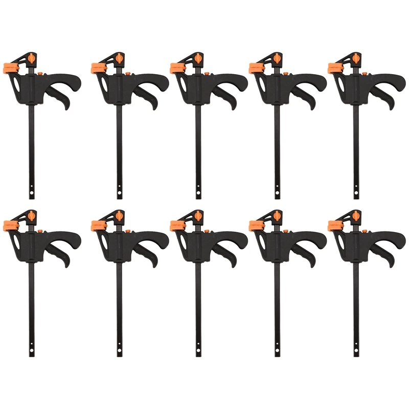 10PCS 4Inch Woodworking Clamp Set Fixed Type Quick Ratchet Release Speed Extruded Nylon Work Bar Kit Spreader Gadgets