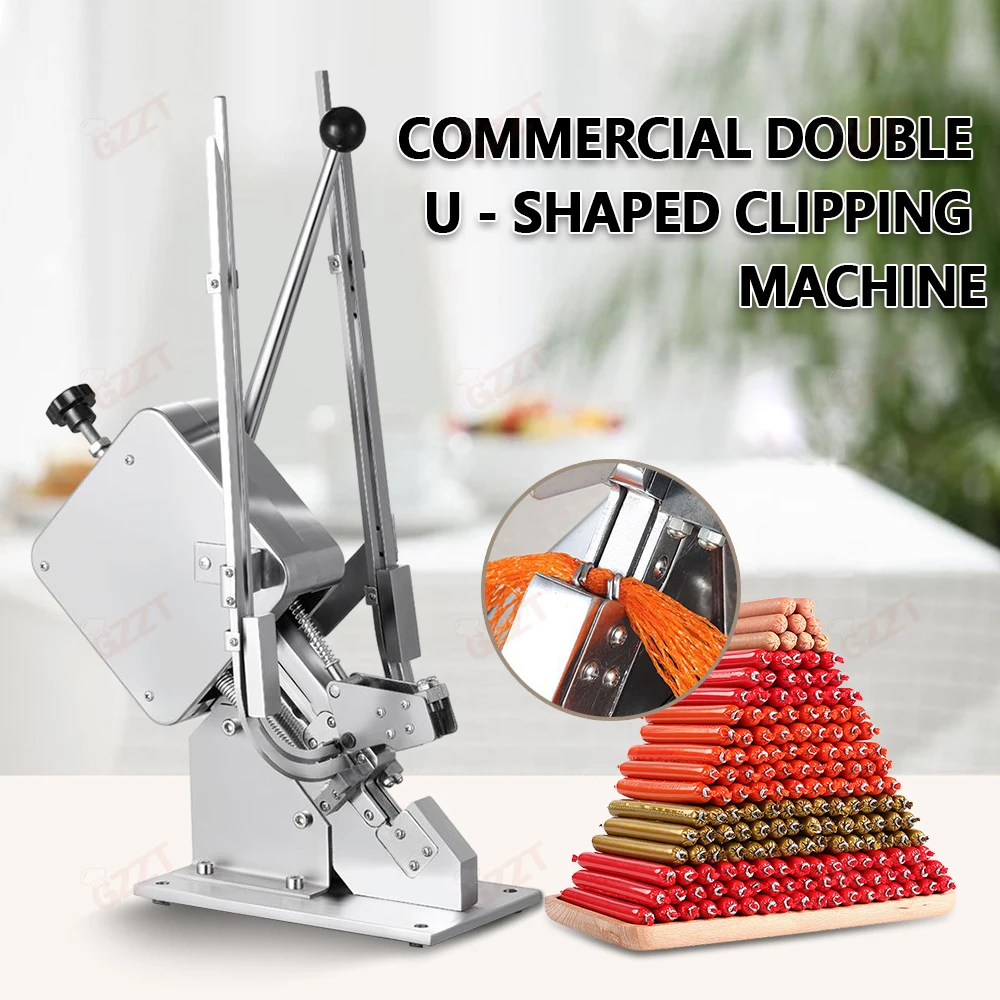 Wholesale Price Manufacture Manual U-shape Sausage Clipper Clipping Machine U Shape Multi-function Double Row Buckling Machine