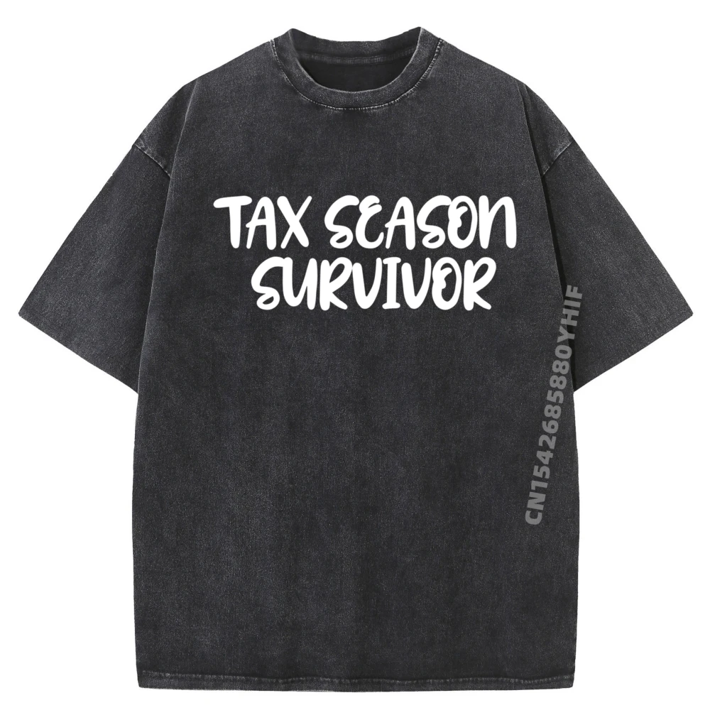 

Funny Accountant Accounting Giftstax Season Survivor Funny Accountant Cpa Taxation Graphic T Shirt Mens Washed Short Sleeve