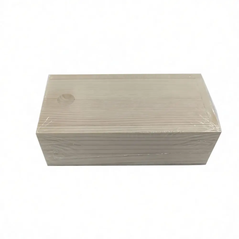 Pine Wood Sliding Lid Container Natural Jewelry Organizer Box Small Trinket Storage Case Gift Holder Desktop Box