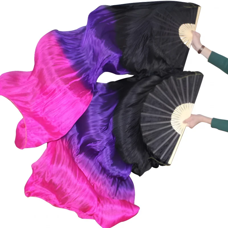 1 زوج النساء رايون الحرير الرقص الشرقي مروحة 180 سنتيمتر الحجاب الرقص الشرقي المشجعين مروحة قابلة للطي تطول المشجعين الرقص مروحة طويلة من الخيزران