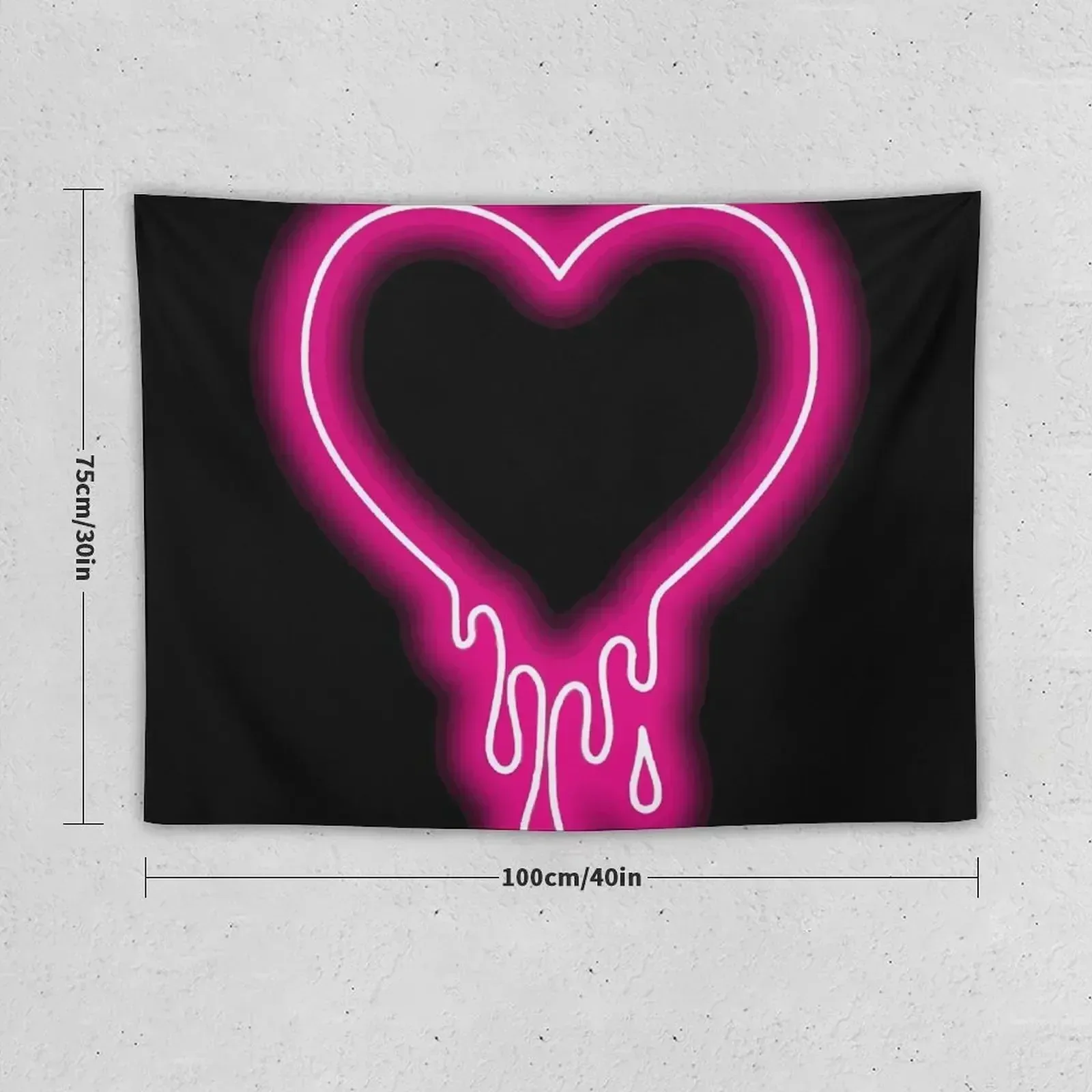 Dripping Neon Heart Tapestry Aesthetic Room Decor Kawaii Room Decor Wall Hanging Wall Wallpapers Home Decor Tapestry