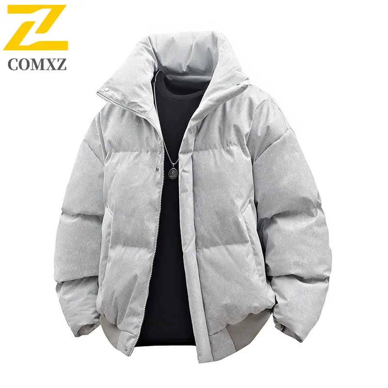 

COMXZ Мужская стеганая куртка, брендовая роскошная утолщенная теплая парка в корейском стиле, повседневная дорожная ветрозащитная легкая зимняя хлопковая куртка