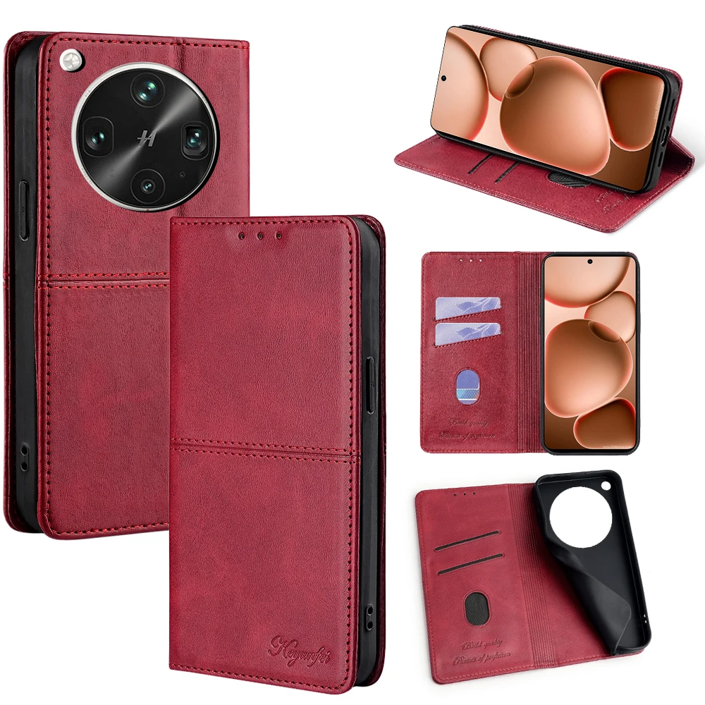 

Кожаный флип-чехол-бумажник для OPPO Find X8 X7 X6 X5 Pro Ultra Lite X8S + чехол для телефона с подставкой для карт, магнитный чехол