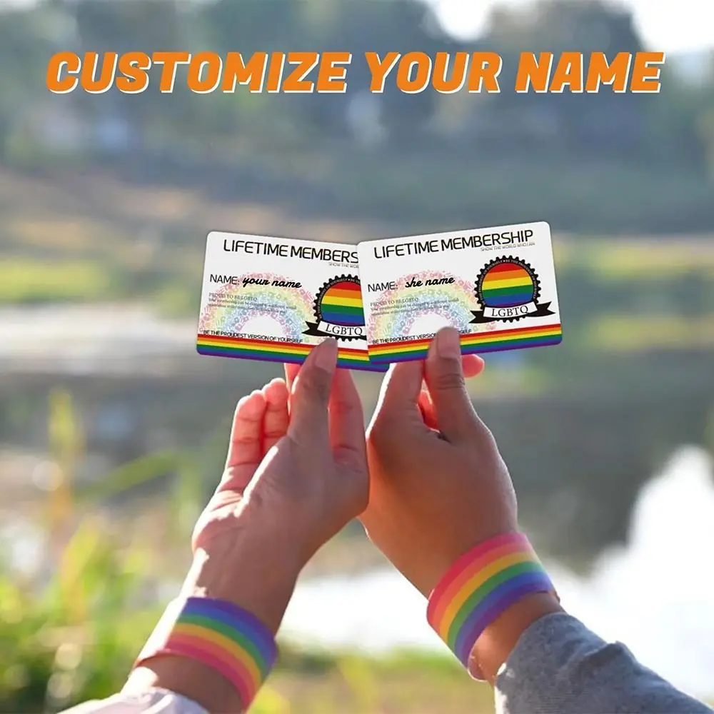 Tessera di appartenenza LGBT personalizzata Fashion Rainbow Waterproof Gay Pride Card regali portatili carta d'identità LGBT