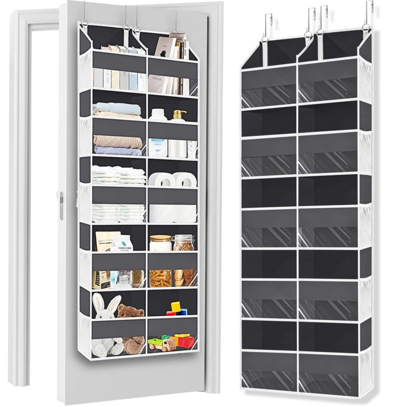

1 PC Upgrades Over the Organizer, 5 Tiers Behind Door Storage with Clear Deep Pockets Door Hanging Organizer for Closet, Bedroom