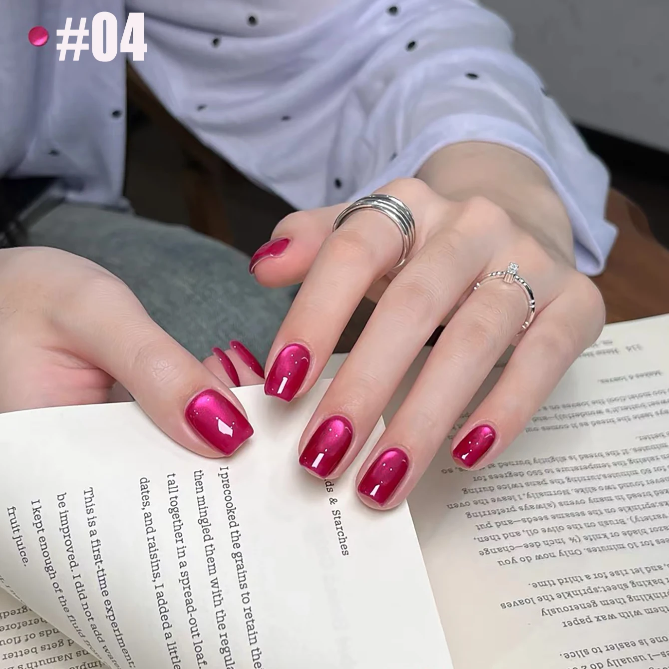 MIANEL 2026 Neuer Sommer Funkelnder Beeren-Diamant-Effekt Katzenauge Gel-Nagellack, Aufhellender Hellrosa Schimmer Katzenauge UV-Gel – Detail 13