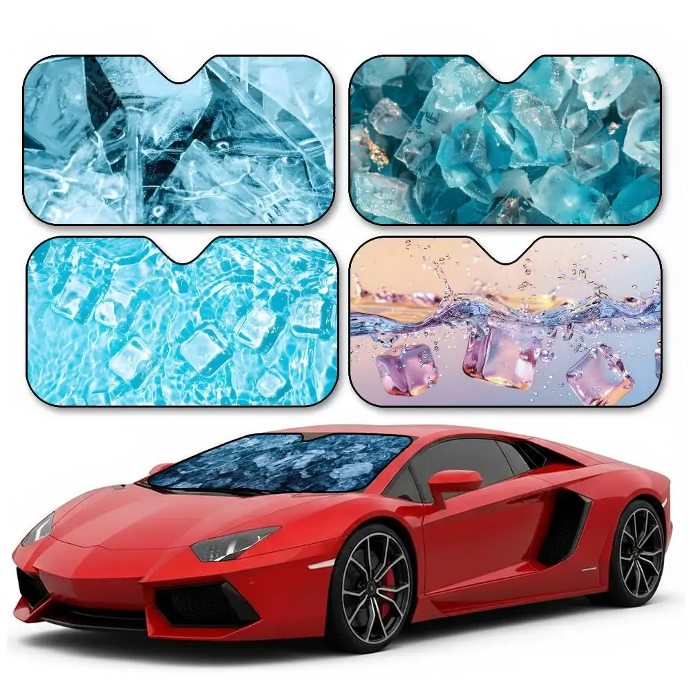 

1P-Ice Cube Sun Visor Aluminum Foil Windshield Sunshade, UV Protection Heat Insulation Reusable