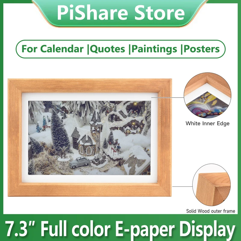 

Rasperry Pico 2 RP2350 7.3 inch e-Paper Ink Display 7.3inch E6 Full Color Electronic PhotoPainter 800x480 For Calendar/Quotes