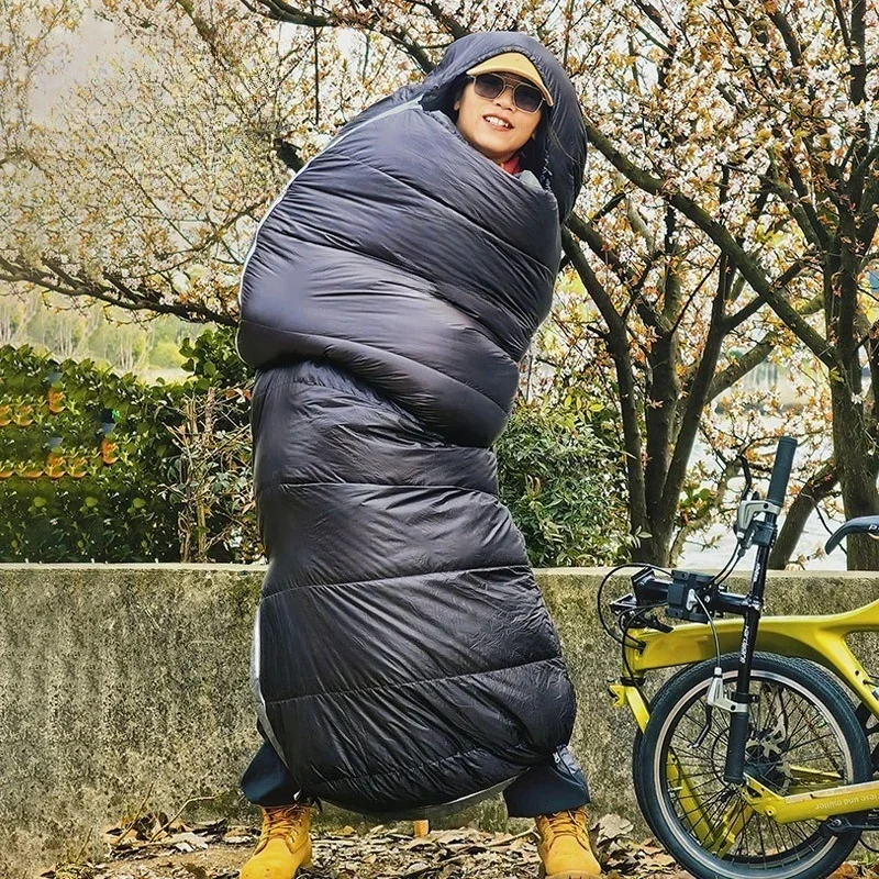 Goose down sleeping bag, outdoor adult camping envelope down sleeping bag
