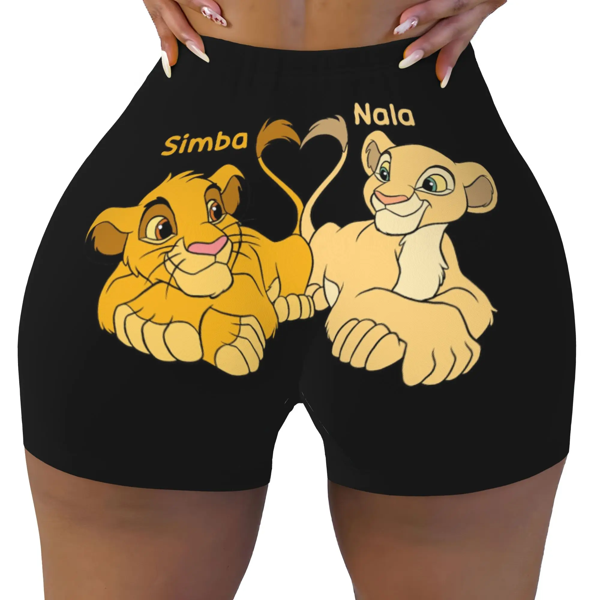 Custom Women's Liones Anime Kinges Workout Yoga Shorts Hakuna Matata Simba Athletic Gym Volleyball Biker Shorts
