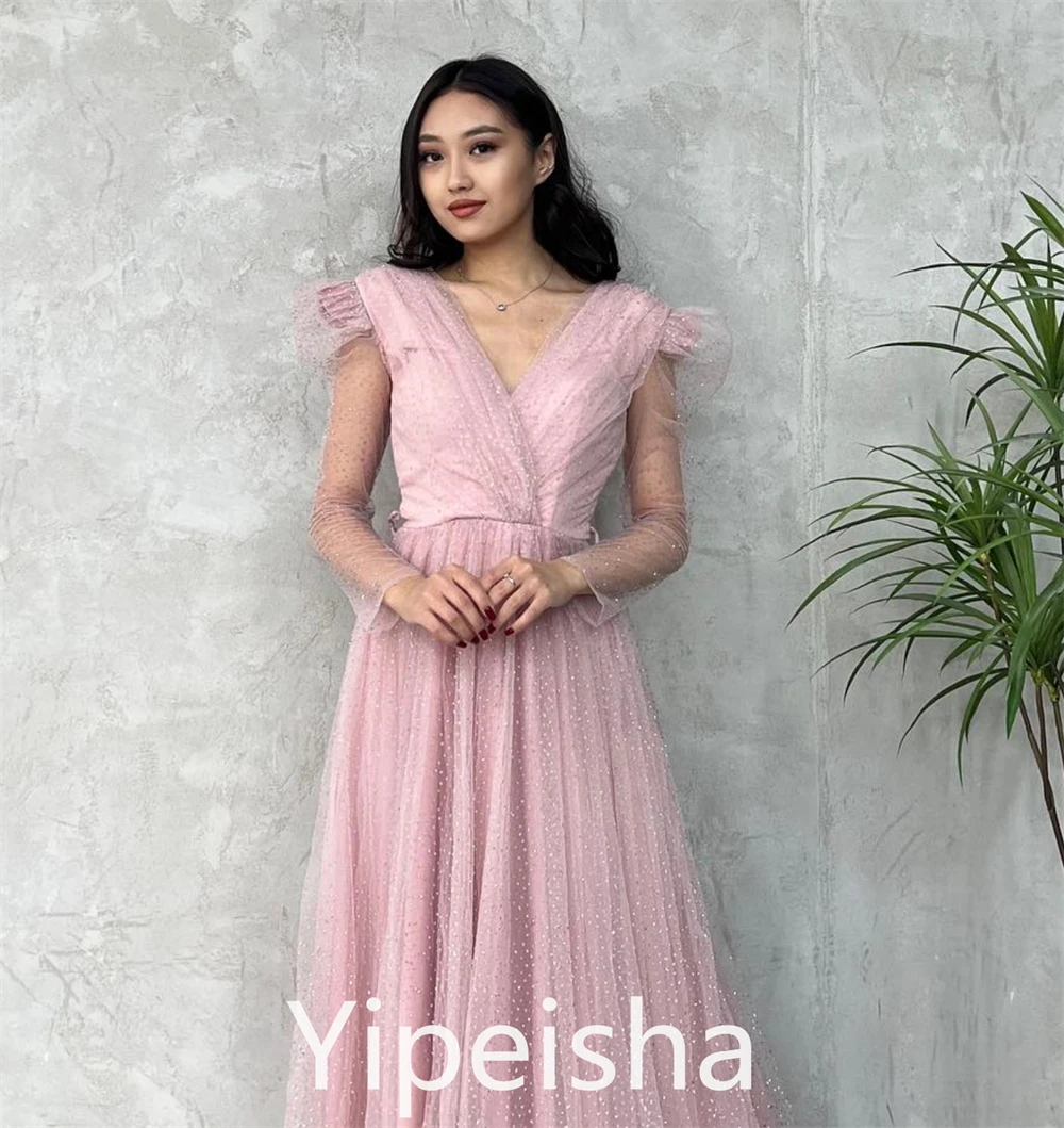 Yipeisha Ballkleid einfache hochwertige V-Ausschnitt A-Linie Cocktail kleider Quince anera Kleider konturiert Organza benutzer definierte Kleid