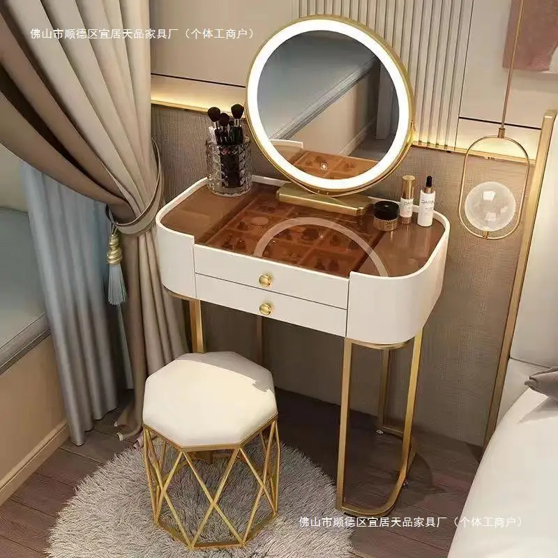 

Independent mirror design dresser Nordic light luxury simple mini small apartment advanced storage cabinet integrated makeup ta