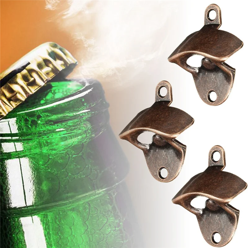 

ABMS-For Kitchen Party 10PCS Vintage Heavy Duty Wall Mounted Beer Bottle Opener Soda Wine