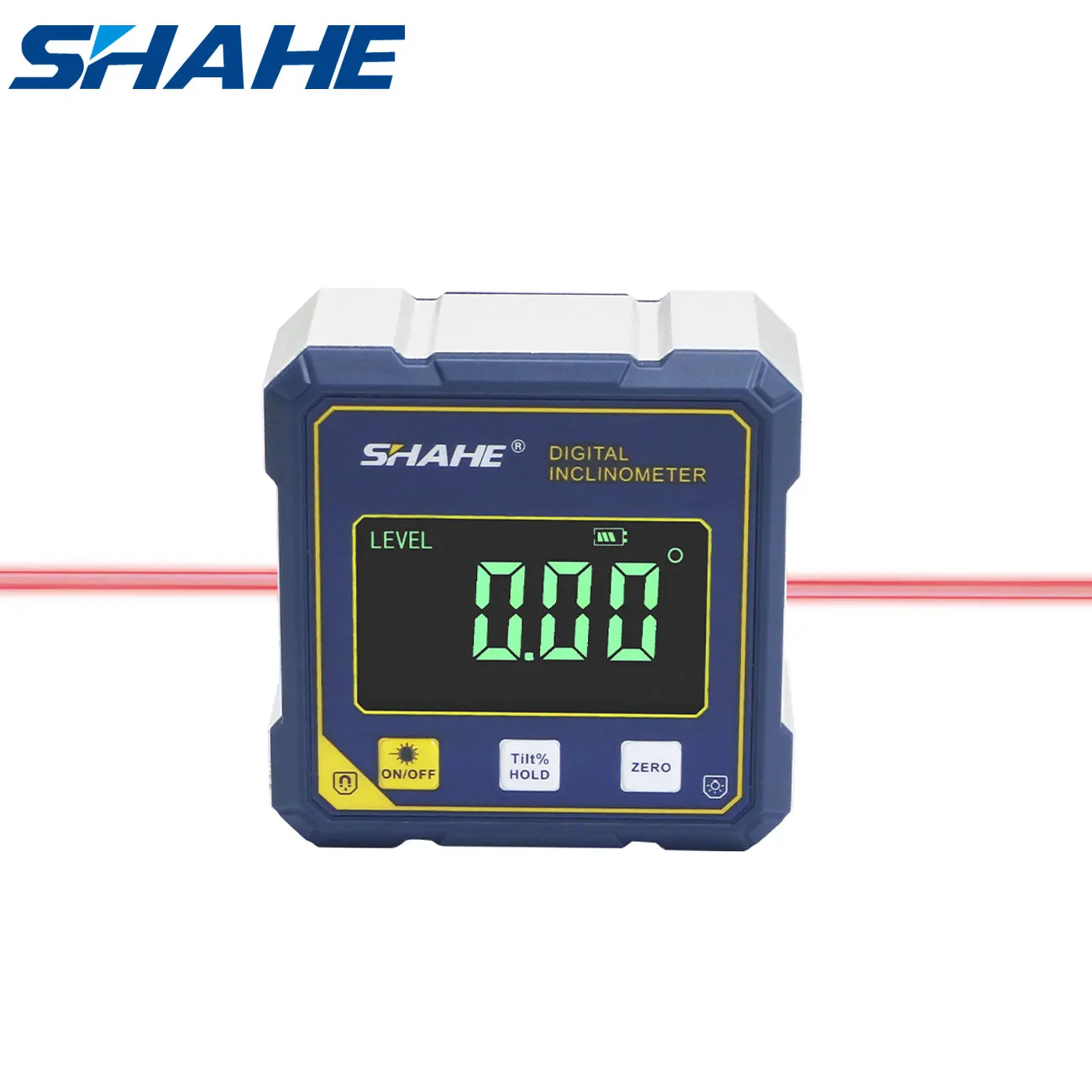 【セール中】SHAHE 充電式デジタル傾斜計、デュアルレーザー付きミニ分度器角度ファインダー、4 面強力な磁気角度計