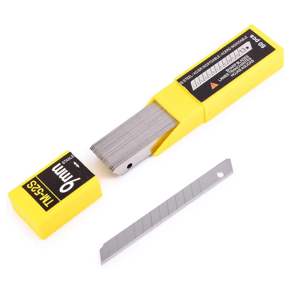 EHDIS 1/2Box Stainless Steel Blade Replacement For Utility Knife 9MM 60 Degree Spare Cut Tool Office Stationery Art Paper Cutter