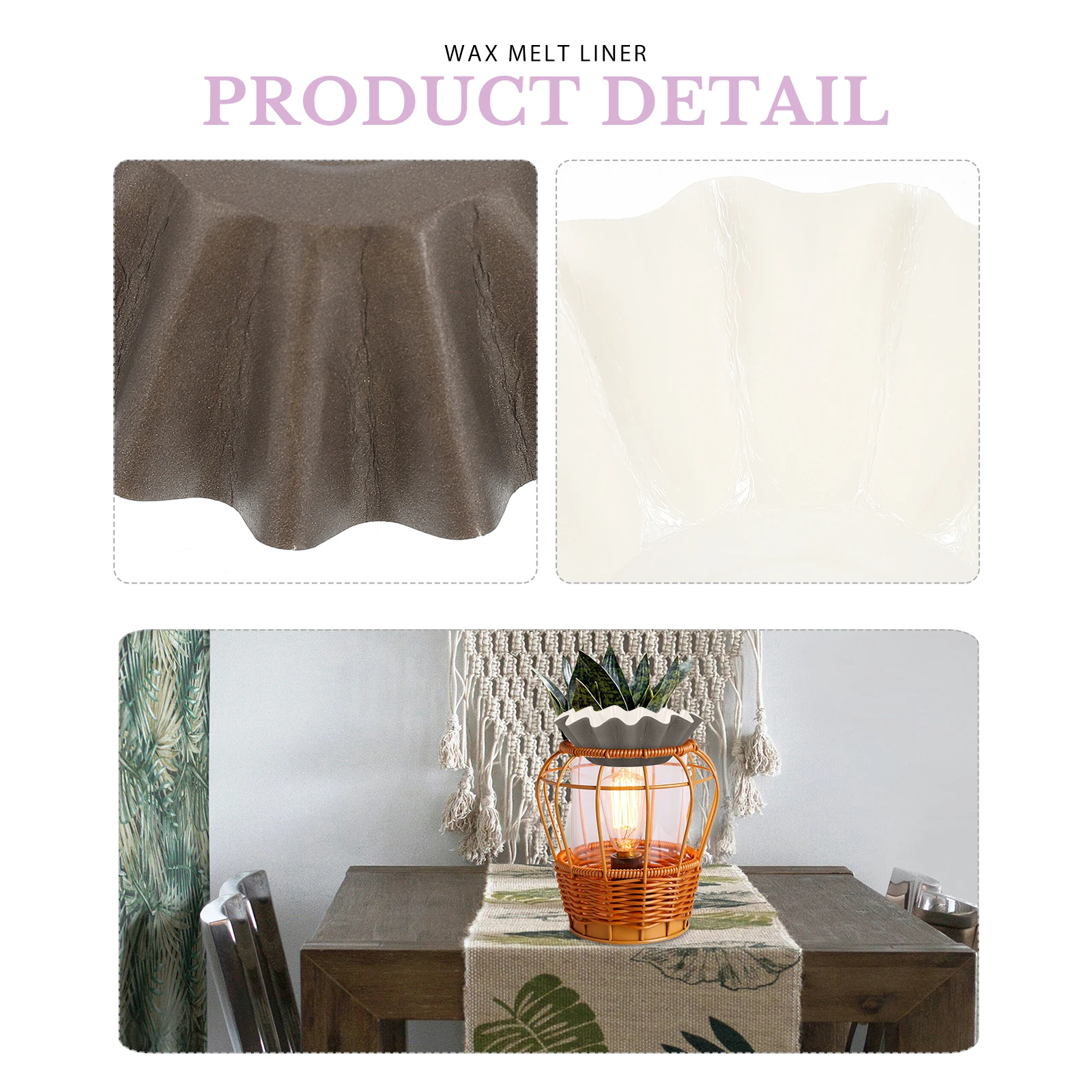 

50 Pcs Wax Liners Warmers Leak Proof PET Coated Paper Tray Fragrance Liner Fits Burners