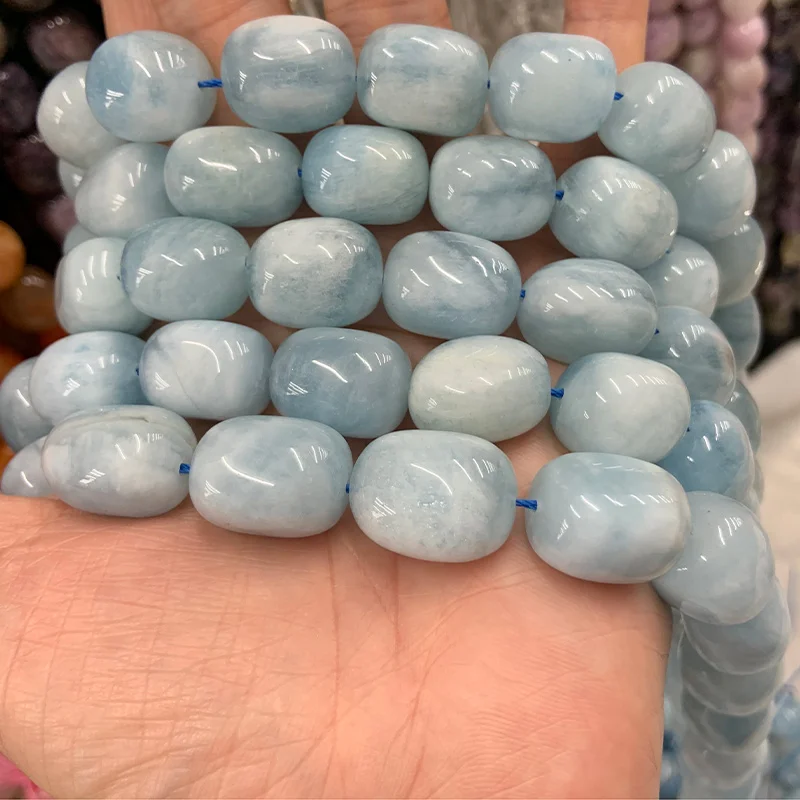 Natural Charoite Morgan Aquamarine Stone Beads 15\'\' Freeform Potato DIY Loose Beads For Jewelry Making Beads Bracelet Necklace