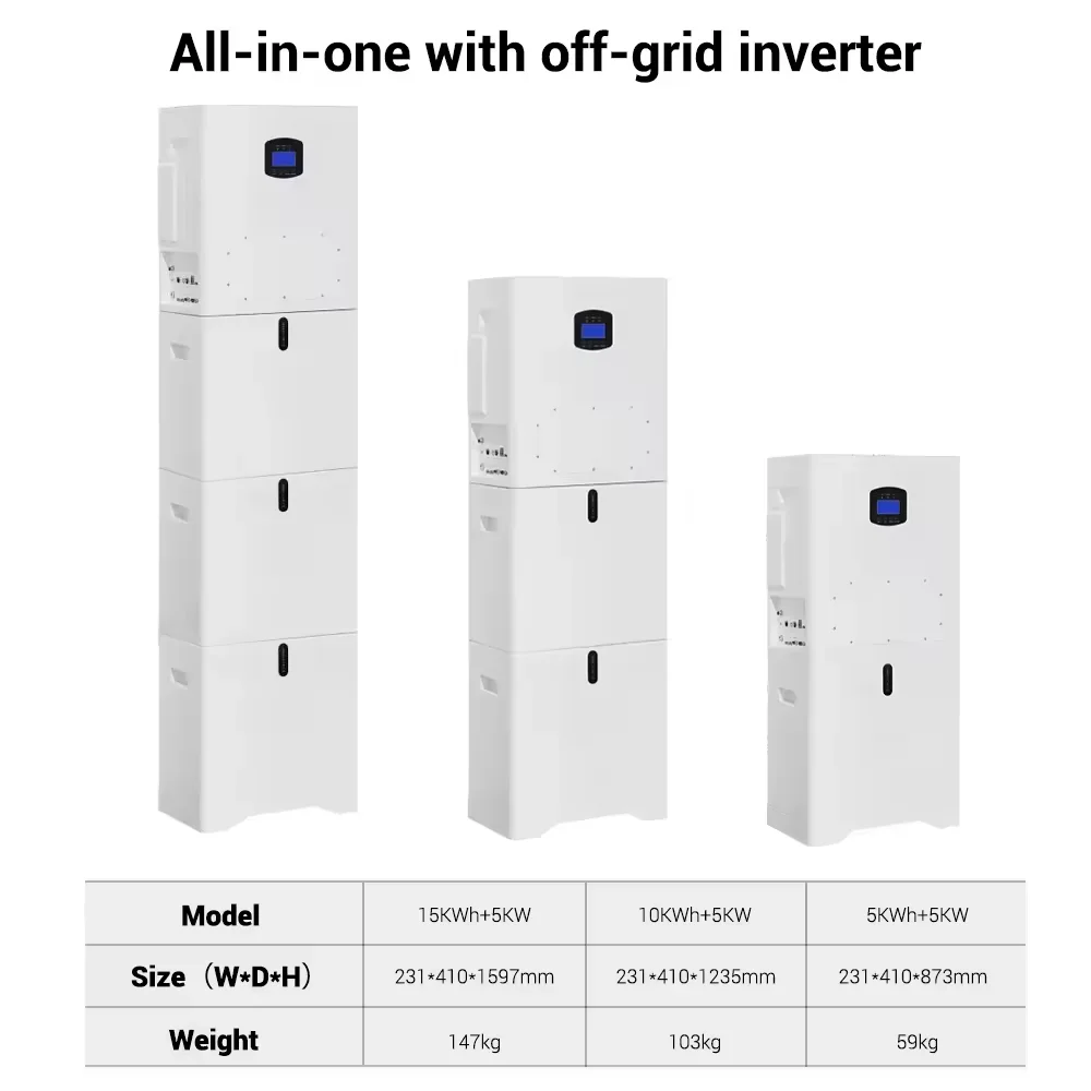 All In One 5kWh 10kWh 15kWh Lithium Battery With Off-grid Inverter Residential ESS Home Energy Storage System