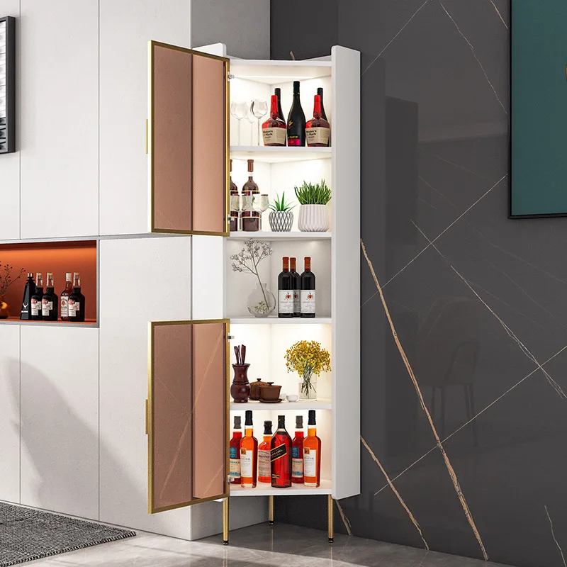 Solid wood corner cabinet corner cabinet triangle wine cabinet bookcase  corner storage locker living room