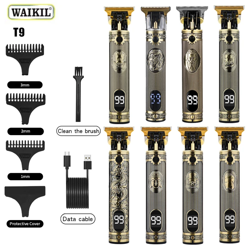 

WAIKIL New Multi functional Men's Electric Barber Beard and Hair Trimmer USB Rechargeable Cordless Oil Head Carving Machine