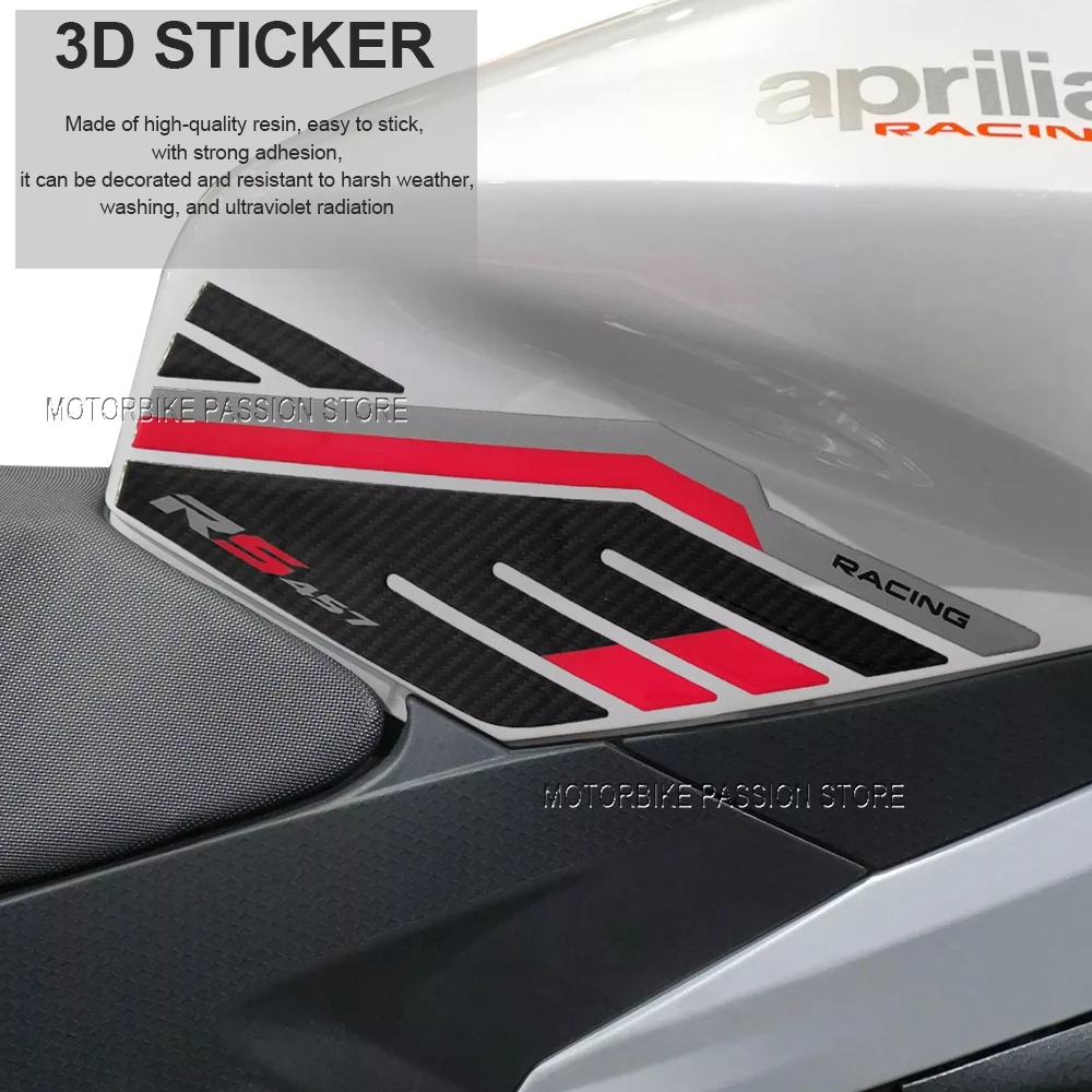 Rs 457 2024 3d Epoxy Sticker Beschermingsset Tankpad Anti Kras Sticker Antislip Voor Aprilia Rs 457 2024