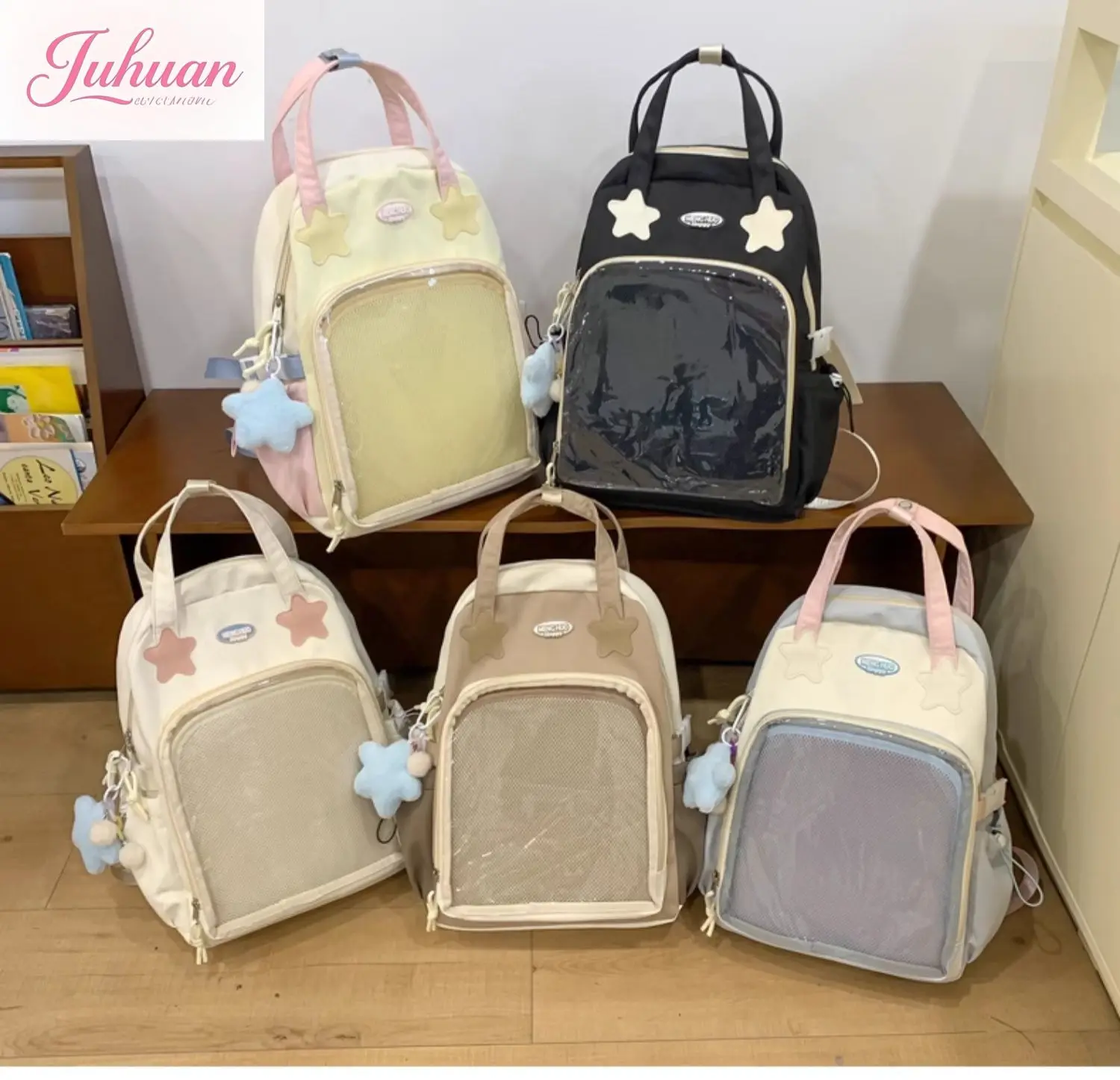 

Japanese Two-dimensional Comic Exhibition Bar Ltabag Backpack Women's 20cm Transparent Baby Bag Portable College Schoolbag Girl