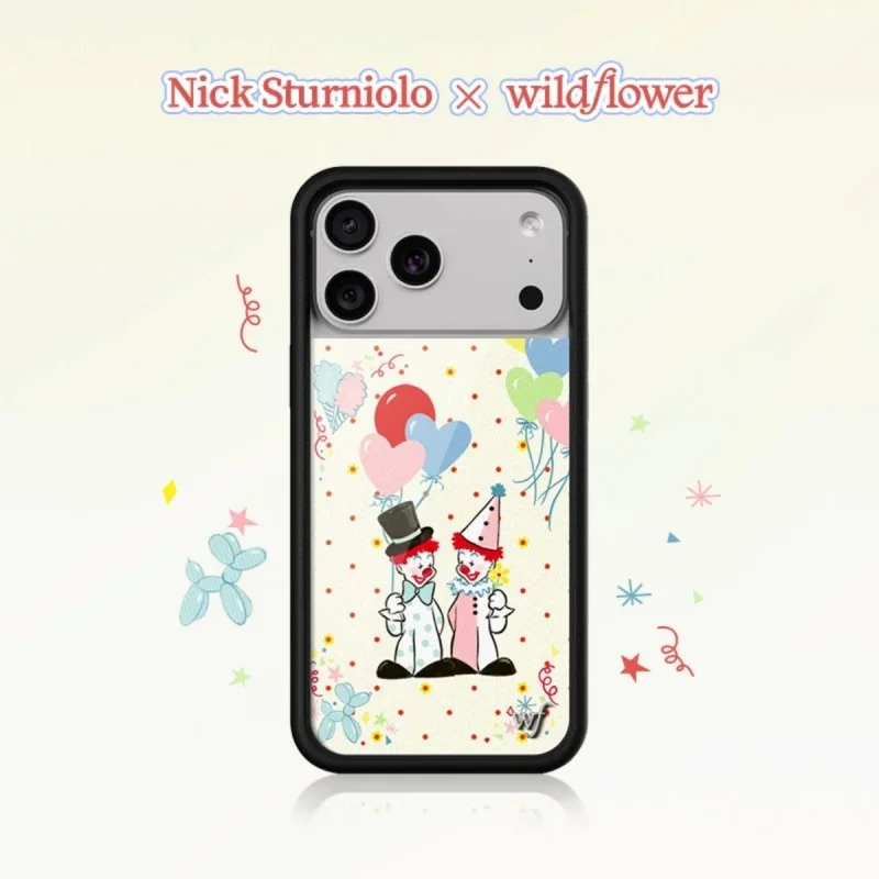 حافظة هاتف Wildflower Clown Sturniolo Nicks لهاتف iPhone 16 15 14 13 12 17 Pro Max Plus Air 17promax غطاء حفلة السيرك المهرج WF
