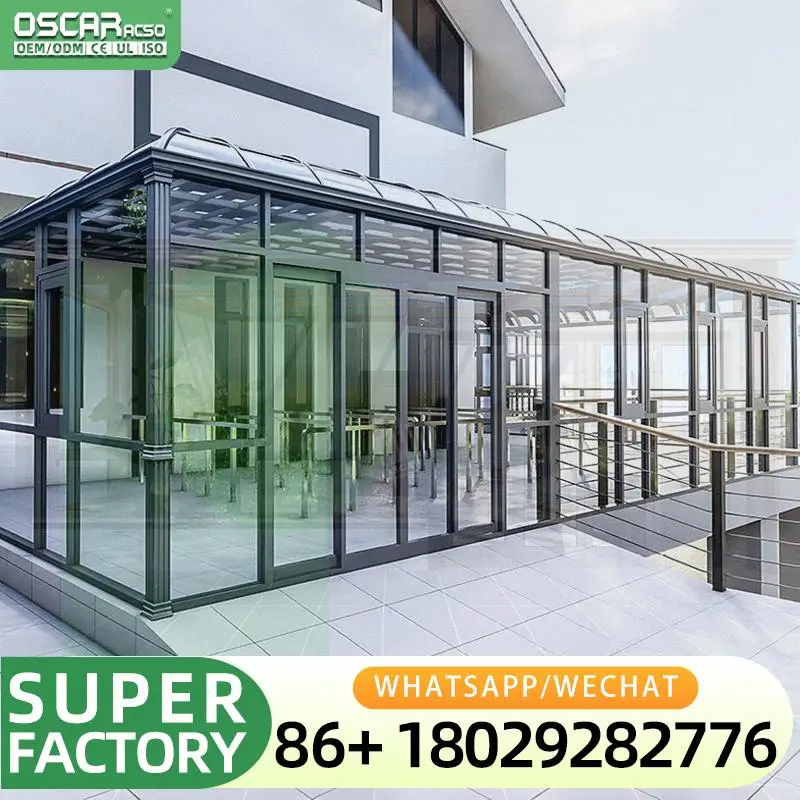 2025 China Manufacturer Direct Aluminum Glass Sunroom Winter Garden Conservatory Patio Enclosure Free Standing Custom Built All