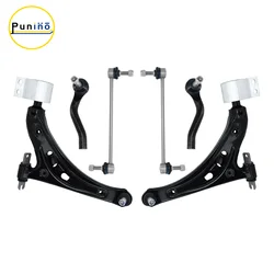 Punino 6pcs Front Lower Control Arm Sway Bar Link Outer Tie Rod Kit for GMC Acadia Cadillac XT5 2017 2018 2019 2020 2021