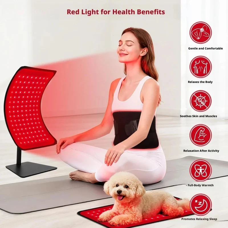 Red Light Therapy Panel Bracket-mounted Skincare Phototherapy 120LEDs 2-in-1 Detachable Infrared Therapy Lamp Belt