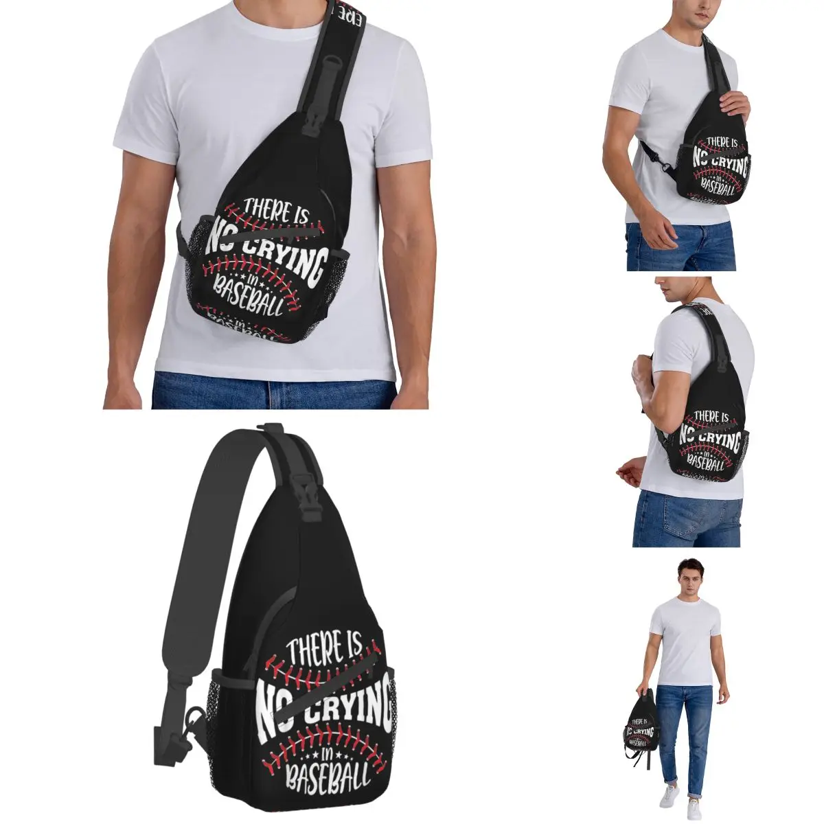 Es gibt kein Weinen in Baseball kleinen Schulter taschen Brust Cross body Schulter rucksack Outdoor Wandern Tages rucksäcke Sport Cool Pack