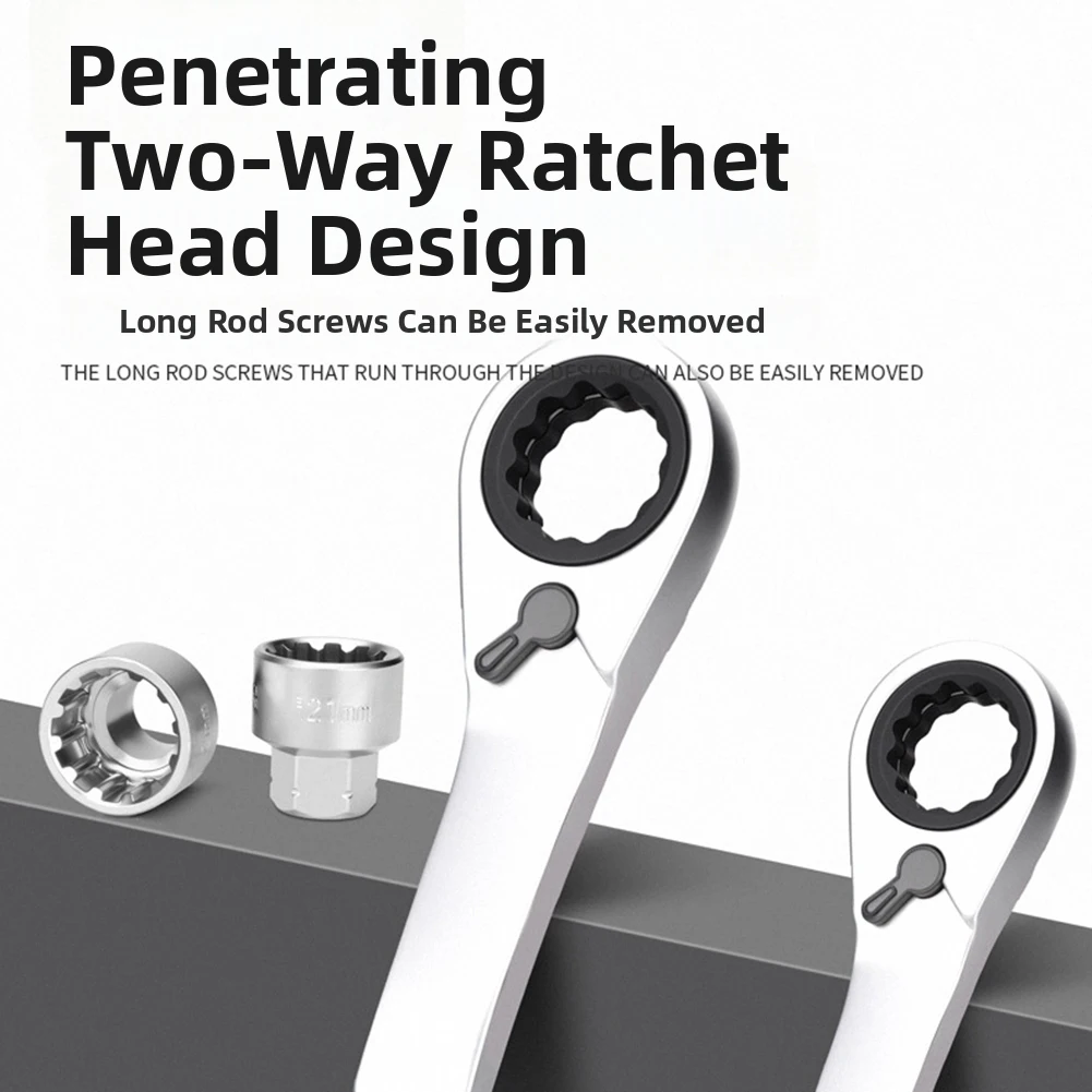 Go-through Sockets Pass Through Socket Mirror-polished Finish Socket Adaptors Included for versatile Socket Wrench Set