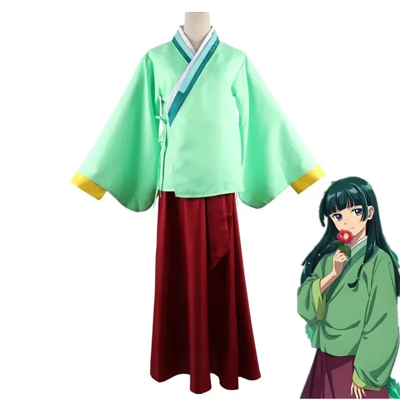 

Maomao Cosplay Costume Anime The Apothecary Diaries Dress Skirt Green Top Hairpin Kusuriya No Hitorigoto Halloween for Women