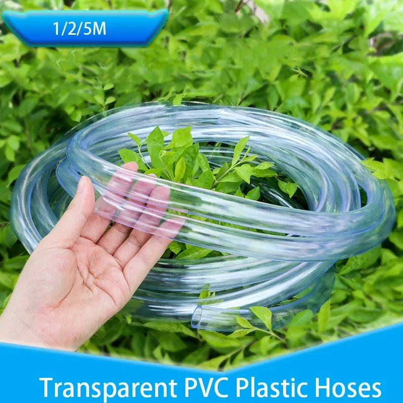 1/2/5M Transparent PVC Plastic Hoses 2 3 4 5 6 8 10 12 14 16 18 20 25mm Inner Diameter High Quality Water Tube Hose Garden Hose